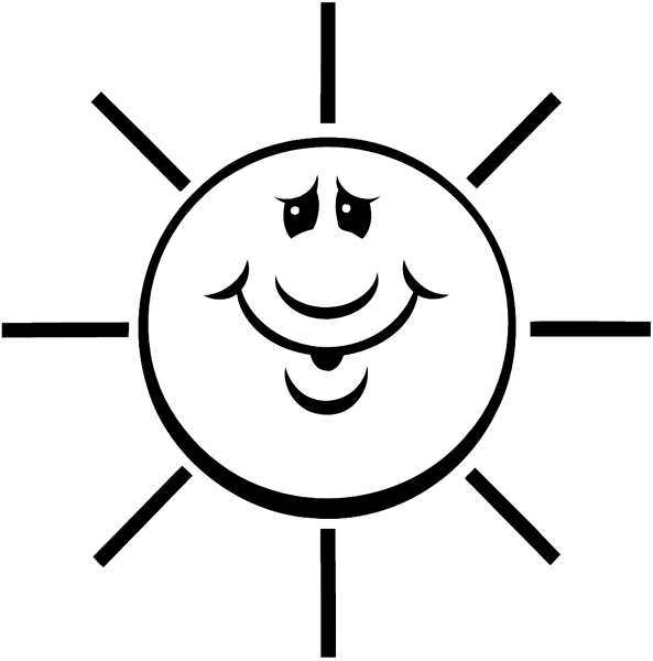 Sunshine with a smile vinyl sticker. Customize on line. Seasons and Sun Moon Stars 082-0217